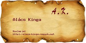 Alács Kinga névjegykártya