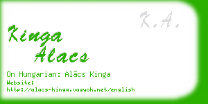kinga alacs business card